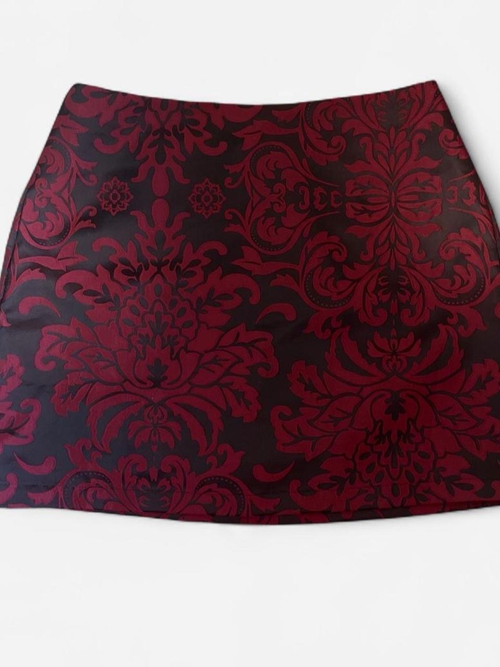Red and Black Damask Mini Skirt